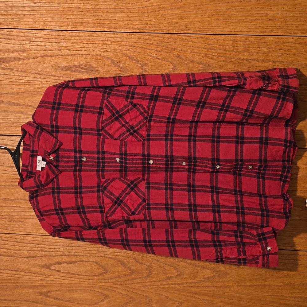 Ladies Flannel Shirt Buffalo Plaid size LTall
